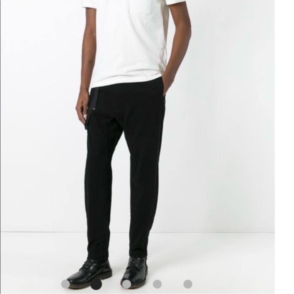 Helmut Lang Black Pants Zip Waist Strap Streetwear Casual Size 34